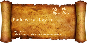 Modrovics Kevin névjegykártya